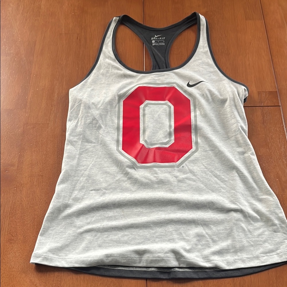Nike Women's Gray and Red Tank Top